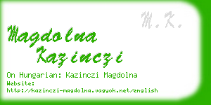 magdolna kazinczi business card